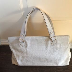 Kate Spade white croc gently used handbag